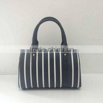 BSCI FACTORY Black and white strips Ladies pvc handbag