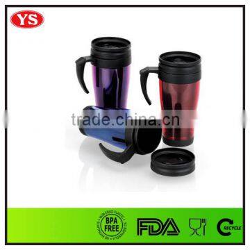 eco friendly plastic thermal mug 400 ml with handle