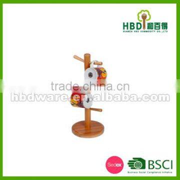 Bamboo Wood mug tree, mug cup holder, mug stander FDA