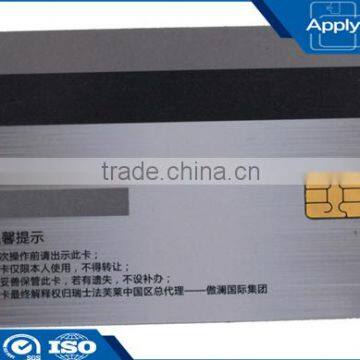 Silver pvc card printing smart cotnact card with chip and magnetic stripe for membership loyalty