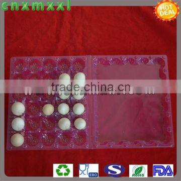 Thermoformed blister plastic tray for quail eggs