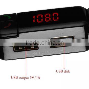 Factory Supply, 2015 Product Multi-Function Bluetooth Enabled Car Kit Fm Transmitter With LED Display Line-in and Dual USB Port photo-3