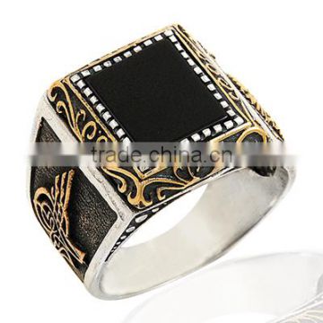 925K Sterling Silver Ottoman Tugra Men Ring