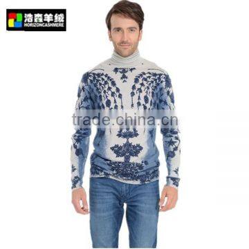 Men High Neck Cashmere Sweater, Men Bright Color Cashemre Sweater