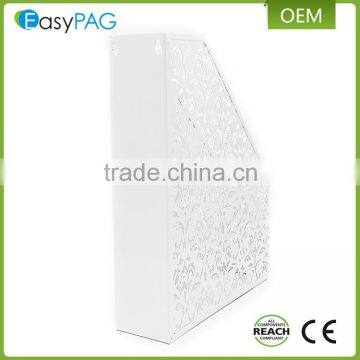 Wholesale Embossing 1 Compartment Wrought Iron Office Desk File Magazine Rack photo-4