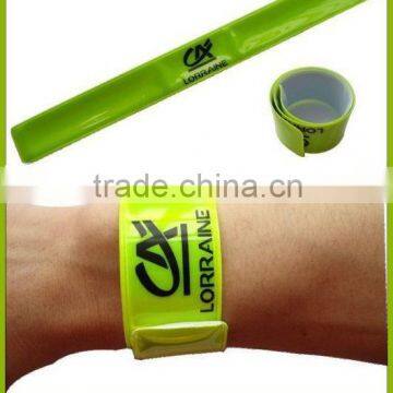Promotional printed slap bracelet/reflective slap band reflective safety band