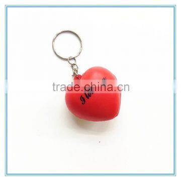 soft foam 4x3cm pu heart shape keychain