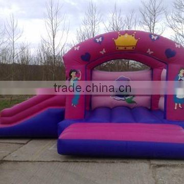 pink air castle princess inflatable slide bouncer