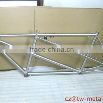 Titanium tandem bicycle frame titanium road bike frame with double top tube