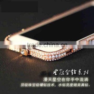 Luxury Crystal Rhinestone Diamond Bling Mobile Phone Metal Bumper Frame case For iPhone 5/5S/6/6S/6 Plus