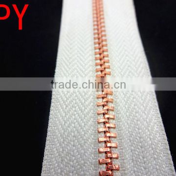 rose gold metal zipper Long Chain