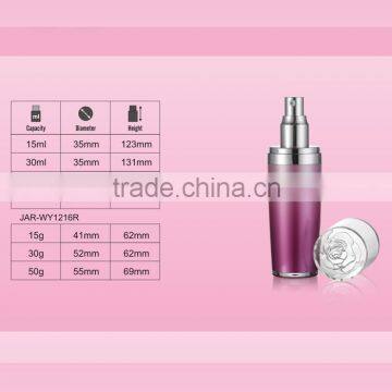 WY0881 2016 Hot Selling Flower Series Lotion Bottle, Acrylic Cream Bottle With Carve Flowers Top photo-2