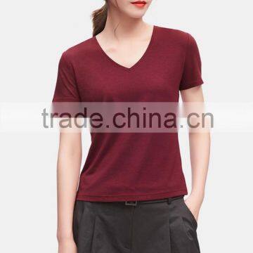 Wholesale Simple Pure Color Women Summer T-shirt With Shortsleeves photo-6