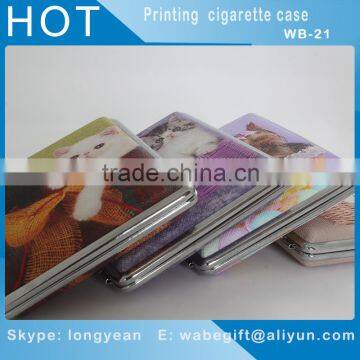 Leather Decorative Pattern Metal Cigarette Case