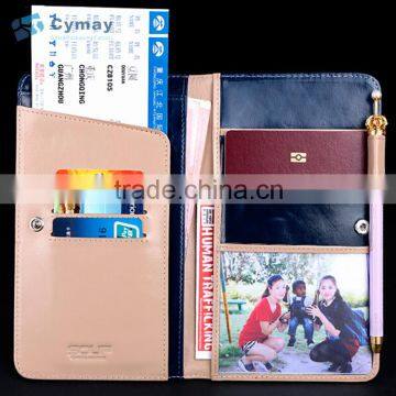 Passport holder with botton and zipper