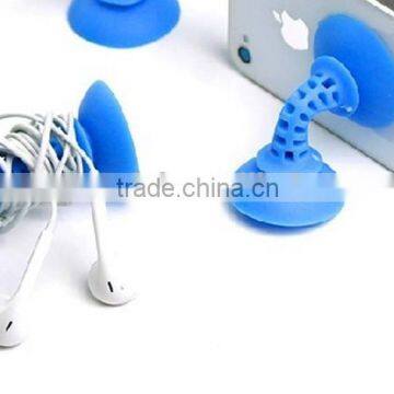 2015 portable silicone double-sided suction phone accessory display stand