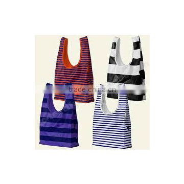 Cheap promotional reusable shopping bag witn stripes