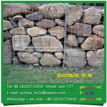 High strength maccaferri gabion mesh PVC coated steel wire dam stone gabion