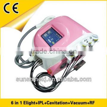 Salon Top 6 handles hair removal ipl galvanic facial beauty machine with CE/TUV