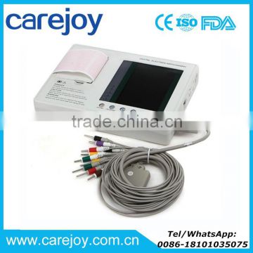 Carejoy on sale 7 inch Color Portable Digital 3 channel 12 lead Electrocardiograph ECG Machine EKG