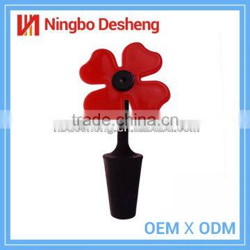 New design red flower silicone wine stopper