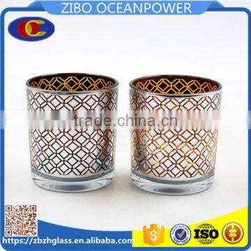 silver engraving glass candle holder