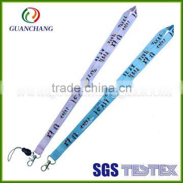 Custom pretty good quality satin ribbon lanyards no minimum order