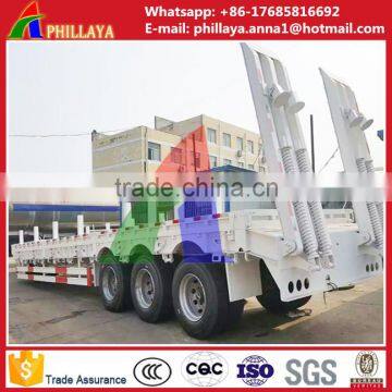 Heavy Duty Low Flat Bed Flatbed Semi Truck Trailer Manufacturer With Ladder and Mudguards photo-4