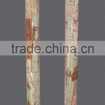 EXCLUSIVE MARBLE GREEN ONYX COLUMNS PILLARS CARVED TOP photo-3