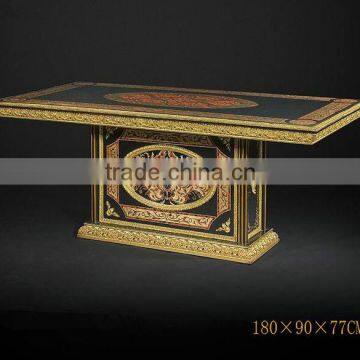 Noble Design Imperial Rectangular Dinner Table & Chairs, Luxury Wood Carved Pedestal Dinning Table, Royal Furniture Dinning Set photo-2