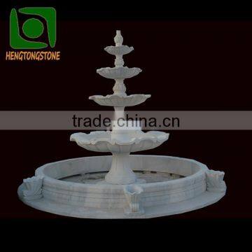 Carved Marble Garden Fountain with Four Tiers