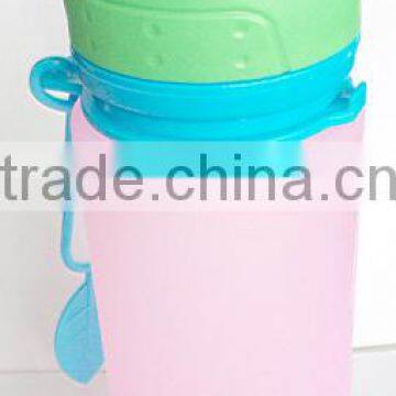 500ml hot sale whole sale factory bottom cheap price fashion and popular food grade Bpa free foldable silicone kettle