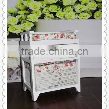 Small Beautiful Unfinished Wooden Cabinet With Basket Drawer photo-4
