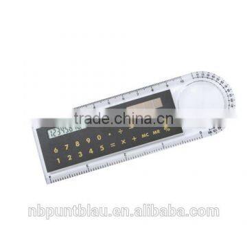 10cm ruler with 8 digitals solar power calculator and magnifier