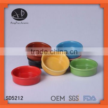 Tapas Dishes 3 pcs ceramic sauce dish snack dish,small color dish,snack set,factory cruet wholesale