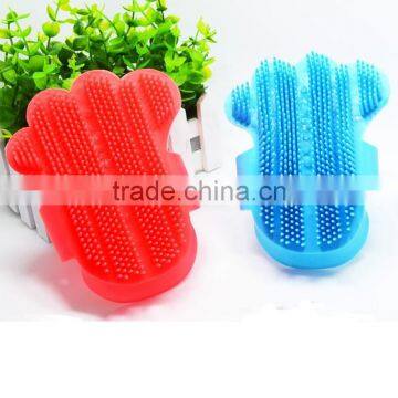 Soft Silicone Pet Dog Cat Animal Fur Groomer Grooming Glove Brush Hand Mitt Mit