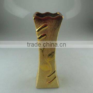 Cheap wholesale Stocklot golden ceramic vase for flower/decorate