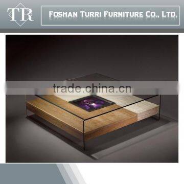 Modern White Rectangle Marble With Glass Top Console Table photo-4