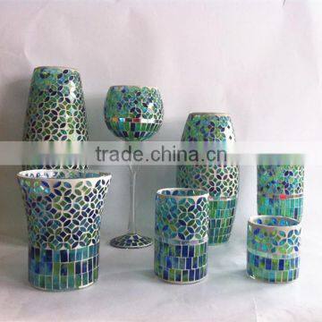 Different Shape Mosaic Candle Holders Votive Antique for Home Decoration photo-2