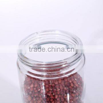 Set 4 Clear Round Glass Food Storage Jars With Red Plastic Lid photo-3