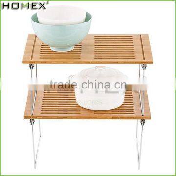 Bamboo Dish Drying Rack 2 Tier Kitchen Shelf Homex-BSCI Factory photo-3
