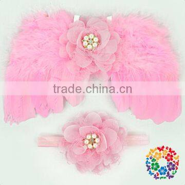 Wholesale 4 Colors Feather Butterfly Wing And Headband Set Party Angel Wings photo-4