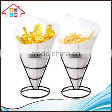 French Fry Stand Cone Basket Holder by Cobble Creek for Fries Chips Appetizers