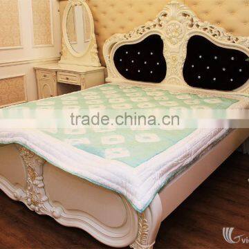 LuxuriousGreen Spilled Color Blanket Bedding Set, 100% Silk Handicraft in Vietnam, Blanket and Pillow Cover photo-2