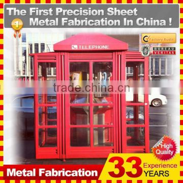 High quality metal frame red public telephone booth for sale