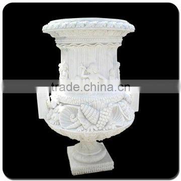 Garden Decoration Stone Carving Baby Marble Stone Flower Pot photo-2