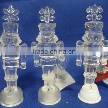 2014 new style christmas clear soldier decoration with LED