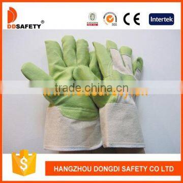 Green PVC Gloves With Stripe Back Working Gloves