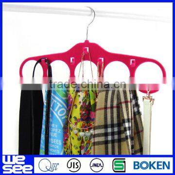 High Quality Eco-friendly 5-hole Ring Rope Slots Holder Hook Scarf Wraps Shawl Storage Hanger photo-3
