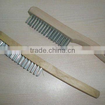 Stainless steel wire brush with wood handle(Fumigation certification)